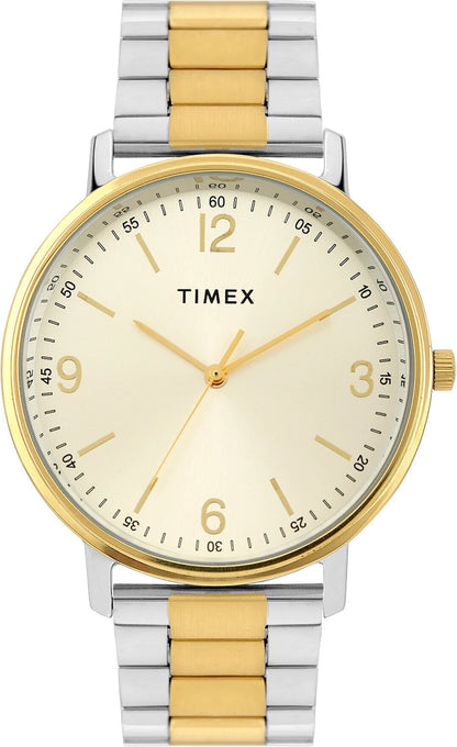 TIMEX Trendline Round 41mm Champagne Dial Analog Watch  - For Men TW0TG8028