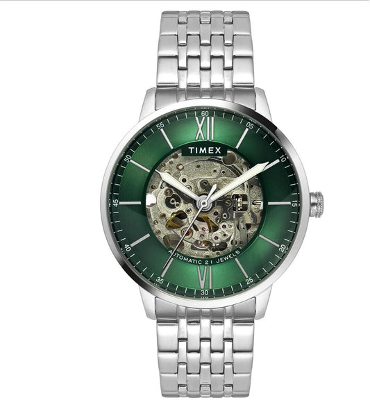 TIMEX Signio Round 42mm Green Dial Analog Watch  - For Men TWEG23502