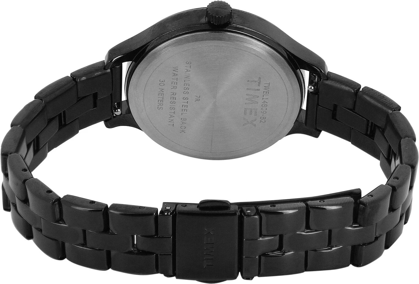 Timex Fashion Women Quartz Black Dial Analog Stainless Steel Watch TWEL14809