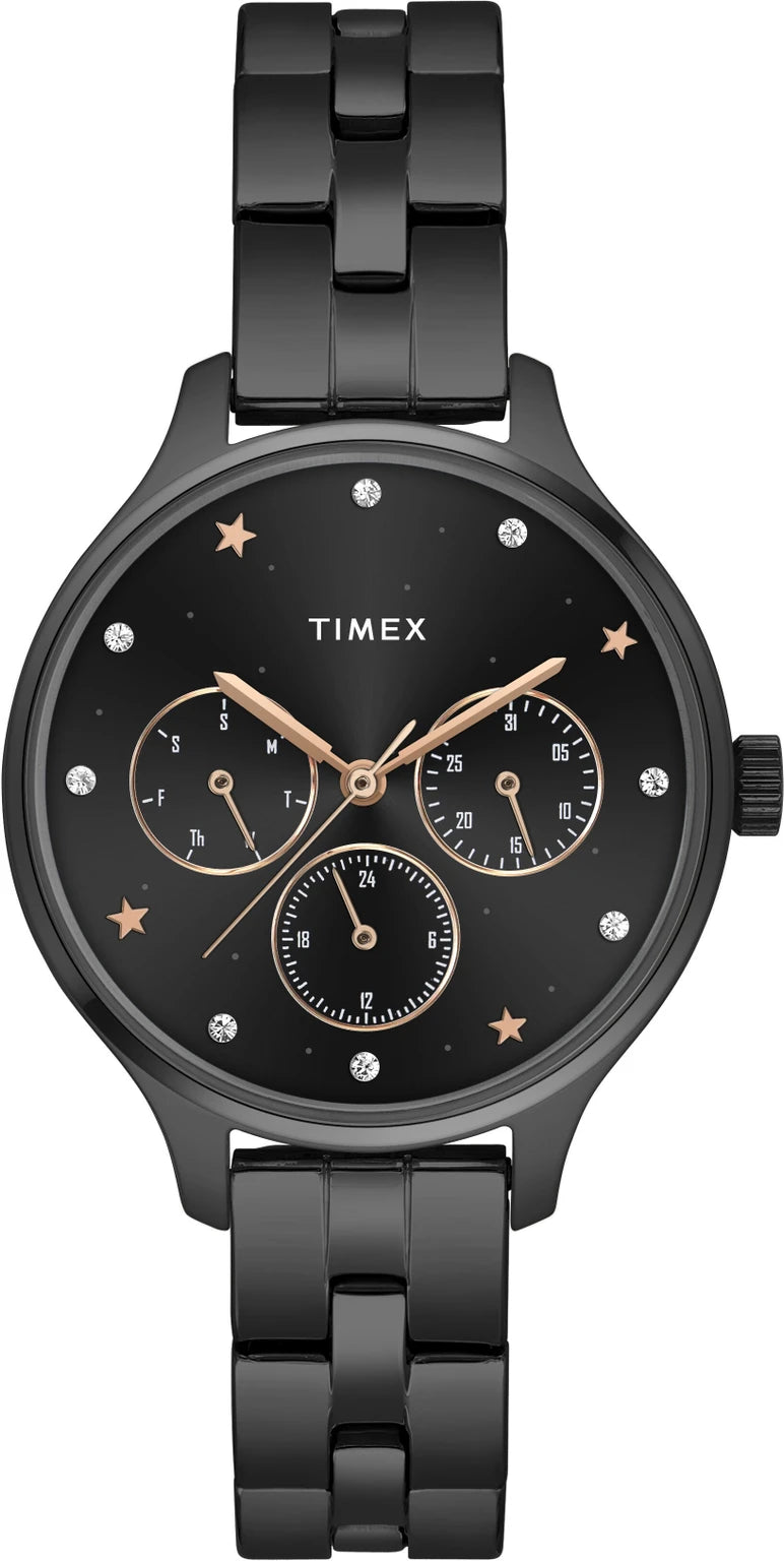 TIMEX Round 36mm Black Dial Analog Watch  - For Women TWEL14816