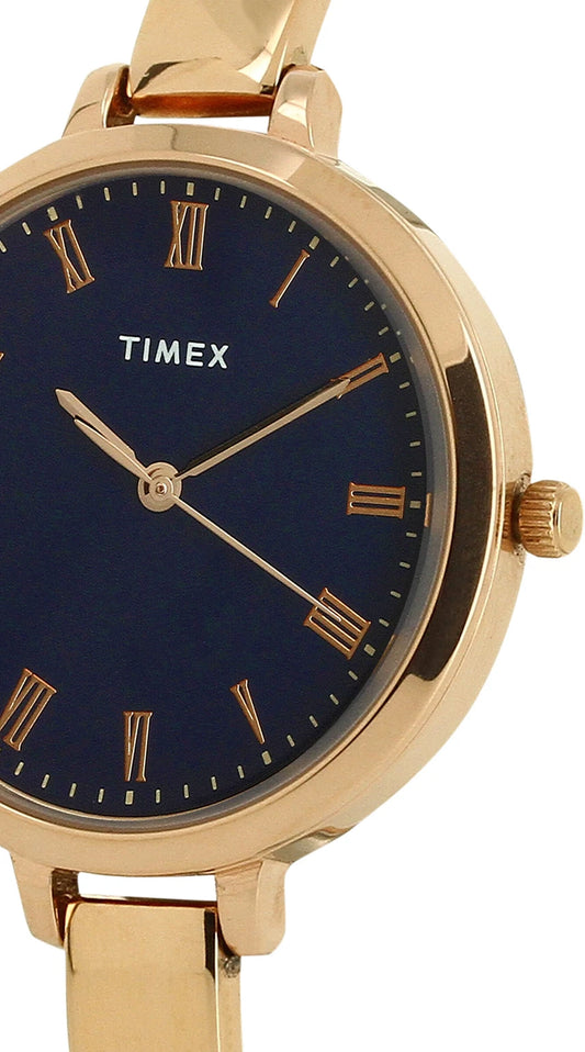 TIMEX Round 34mm Blue Dial Analog Watch  - For Women TWEL12816