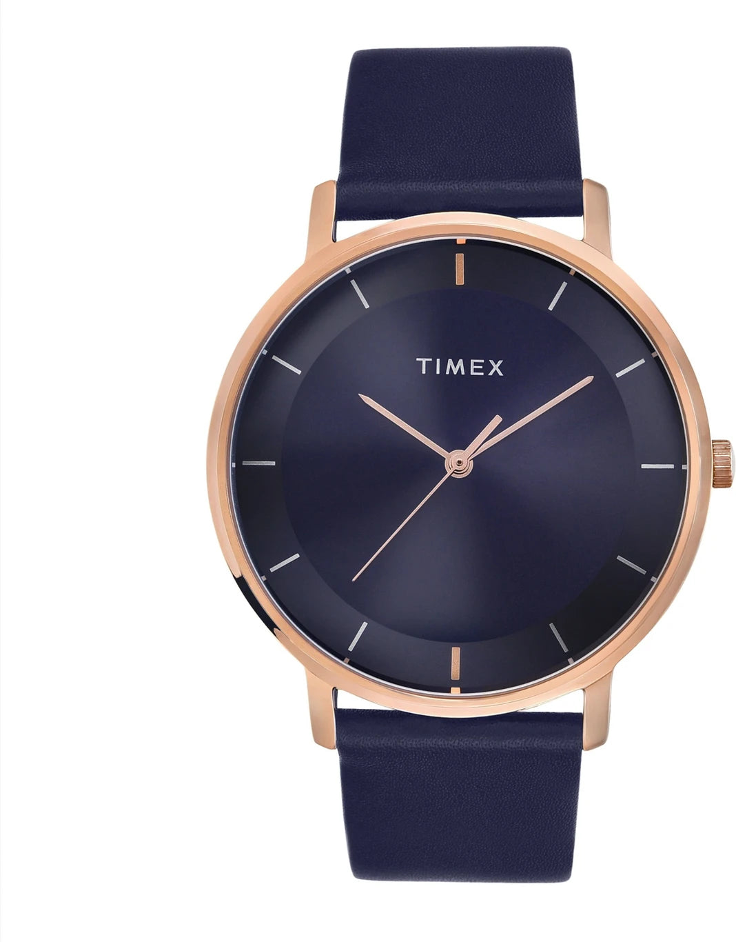 TIMEX Classics Men Quartz Blue Dial Analog Leather Watch TW0TG8015