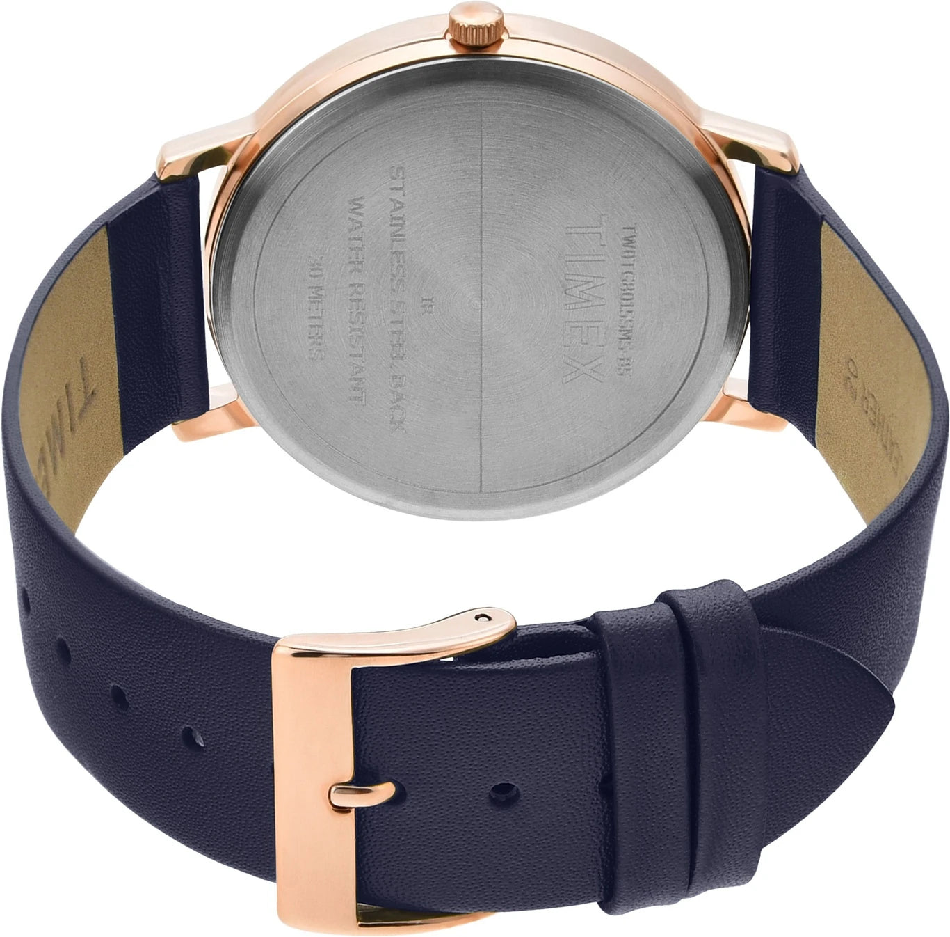TIMEX Classics Men Quartz Blue Dial Analog Leather Watch TW0TG8015