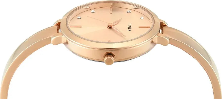Timex Rose Gold Dial Women's Watch - TWEL15826