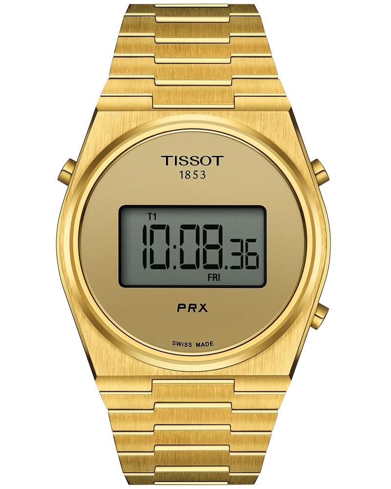 Tissot Men PRX Digital Asymmetrical Golden Watches - T1374633302000
