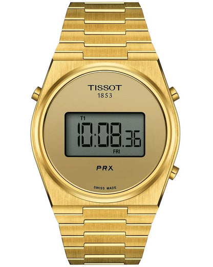 Tissot Men PRX Digital Asymmetrical Golden Watches - T1374633302000