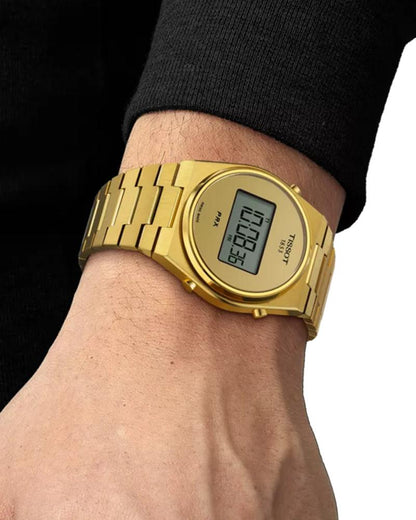 Tissot Men PRX Digital Asymmetrical Golden Watches - T1374633302000
