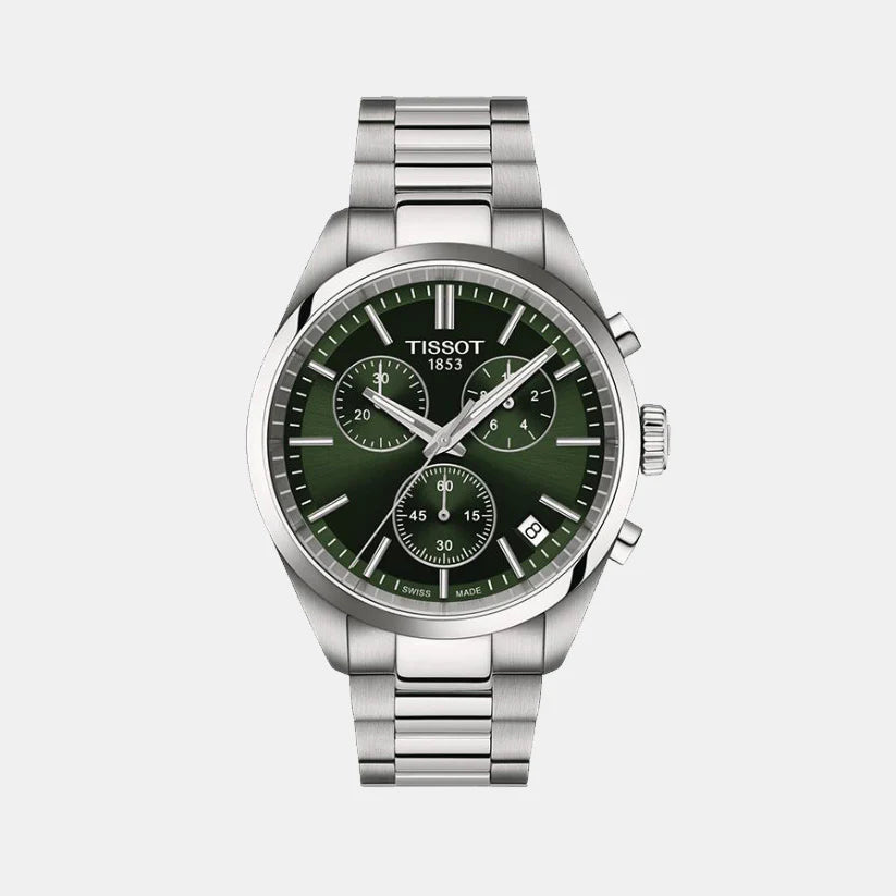 Tissot PR 100 Men Quartz Green Dial Chronograph Stainless Steel Watch T1504171109100