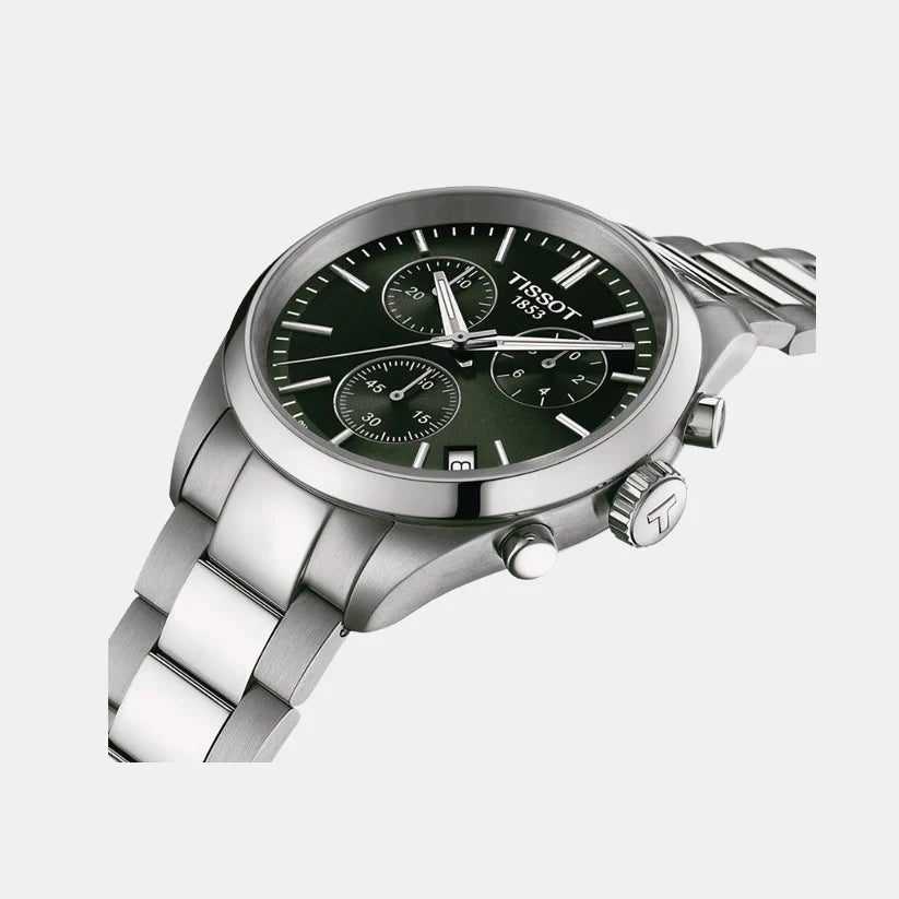 Tissot PR 100 Men Quartz Green Dial Chronograph Stainless Steel Watch T1504171109100