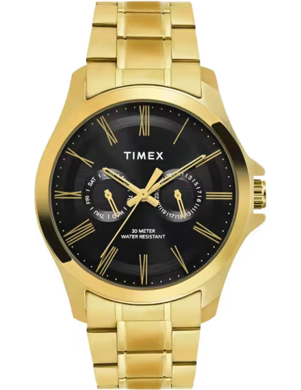 Timex Classics Men Quartz Black Dial Analog Stainless Steel Watch TW000X129