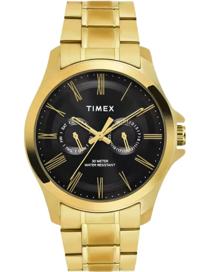Timex Classics Men Quartz Black Dial Analog Stainless Steel Watch TW000X129