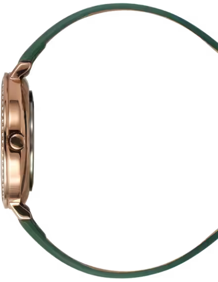 TIMEX Fashion Women Quartz Green Dial Analog Leather Watch TWEL14713