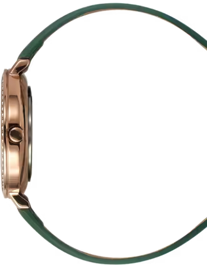 TIMEX Fashion Women Quartz Green Dial Analog Leather Watch TWEL14713