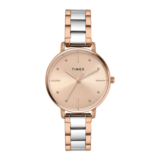 Timex Rose Gold Dial Women's Watch - TWEL15826