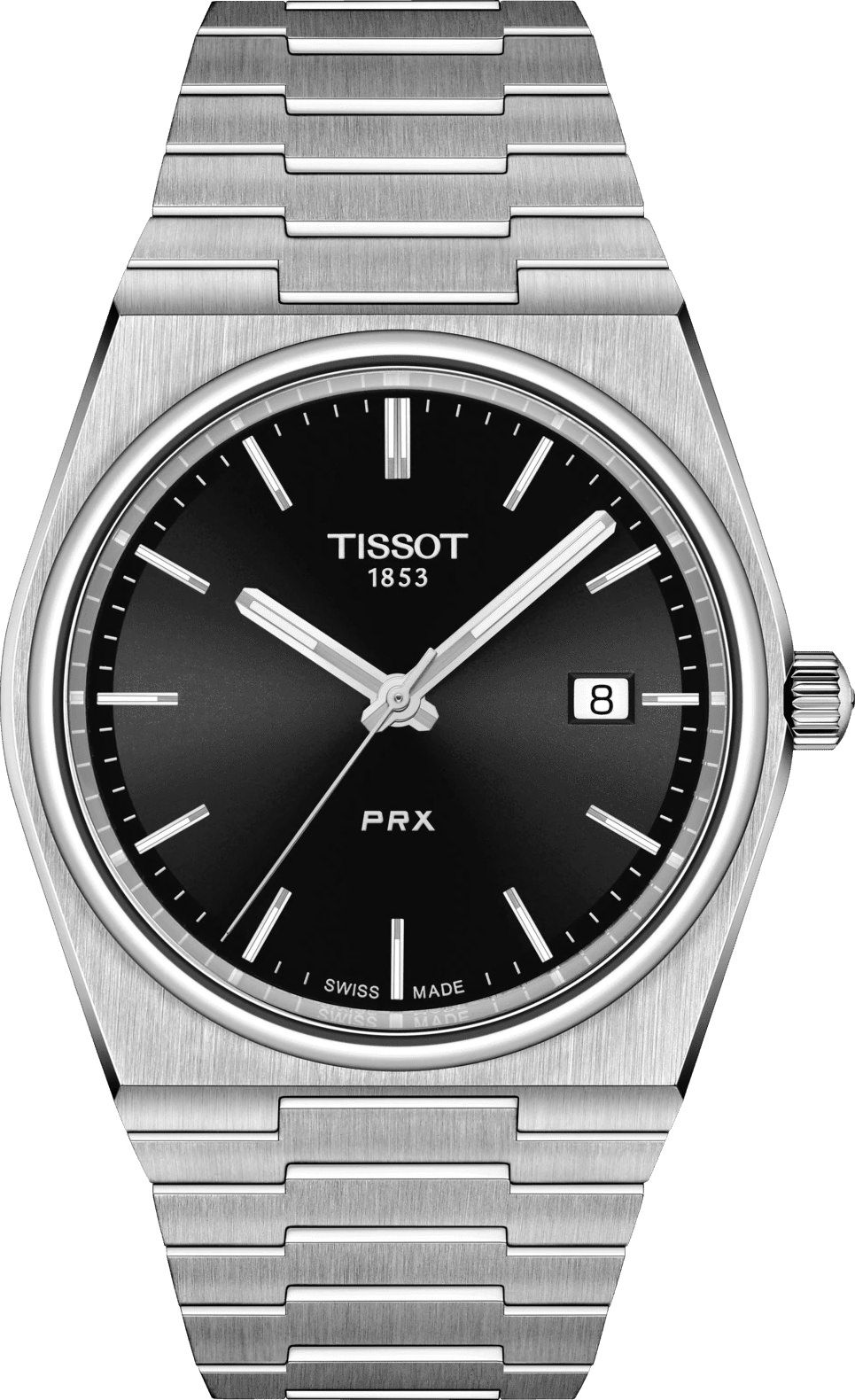 Tissot PRX Men Quartz Black Dial Analog Stainless Steel Watch T1374101105100