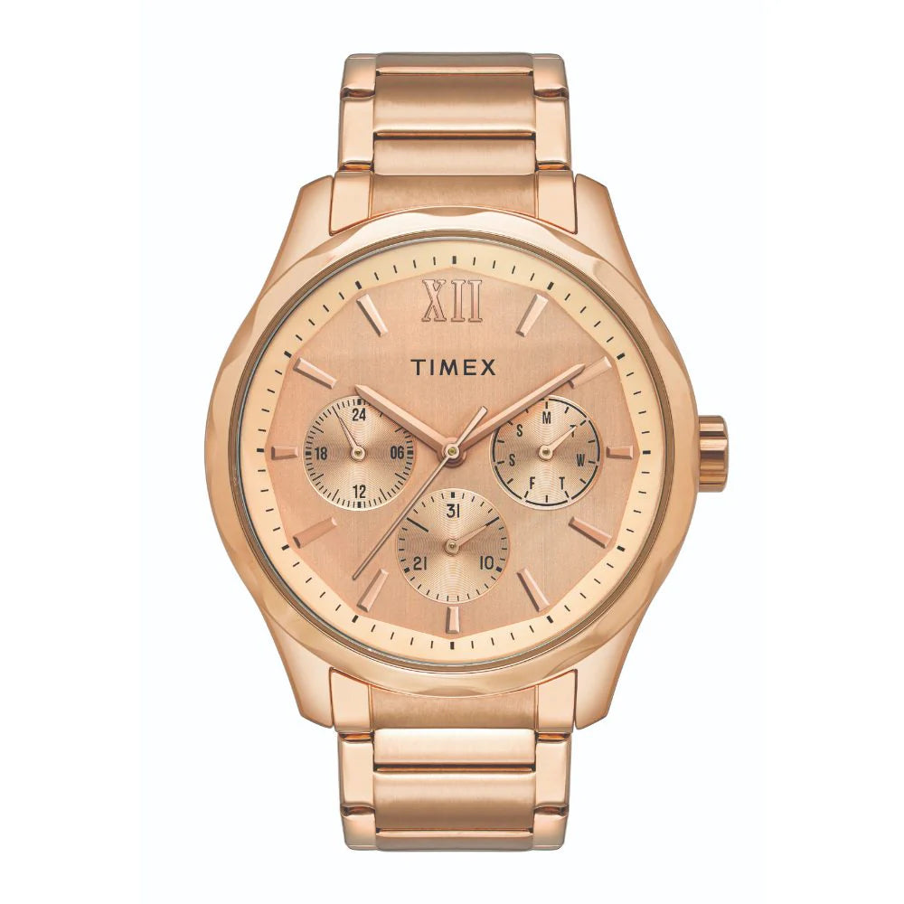 TIMEX Trendline Round 44mm Rose Gold Dial Analog Watch  - For Couple TW00PR266