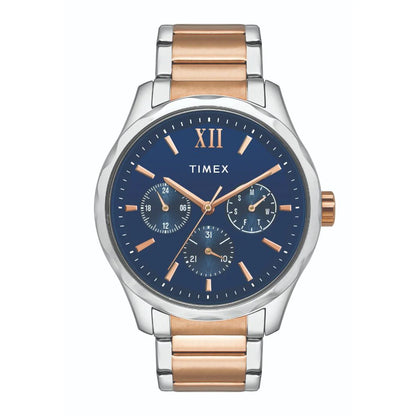 Timex Empera Pairs Blue Dial Round Case Multifunction Function Watch -TW00PR267