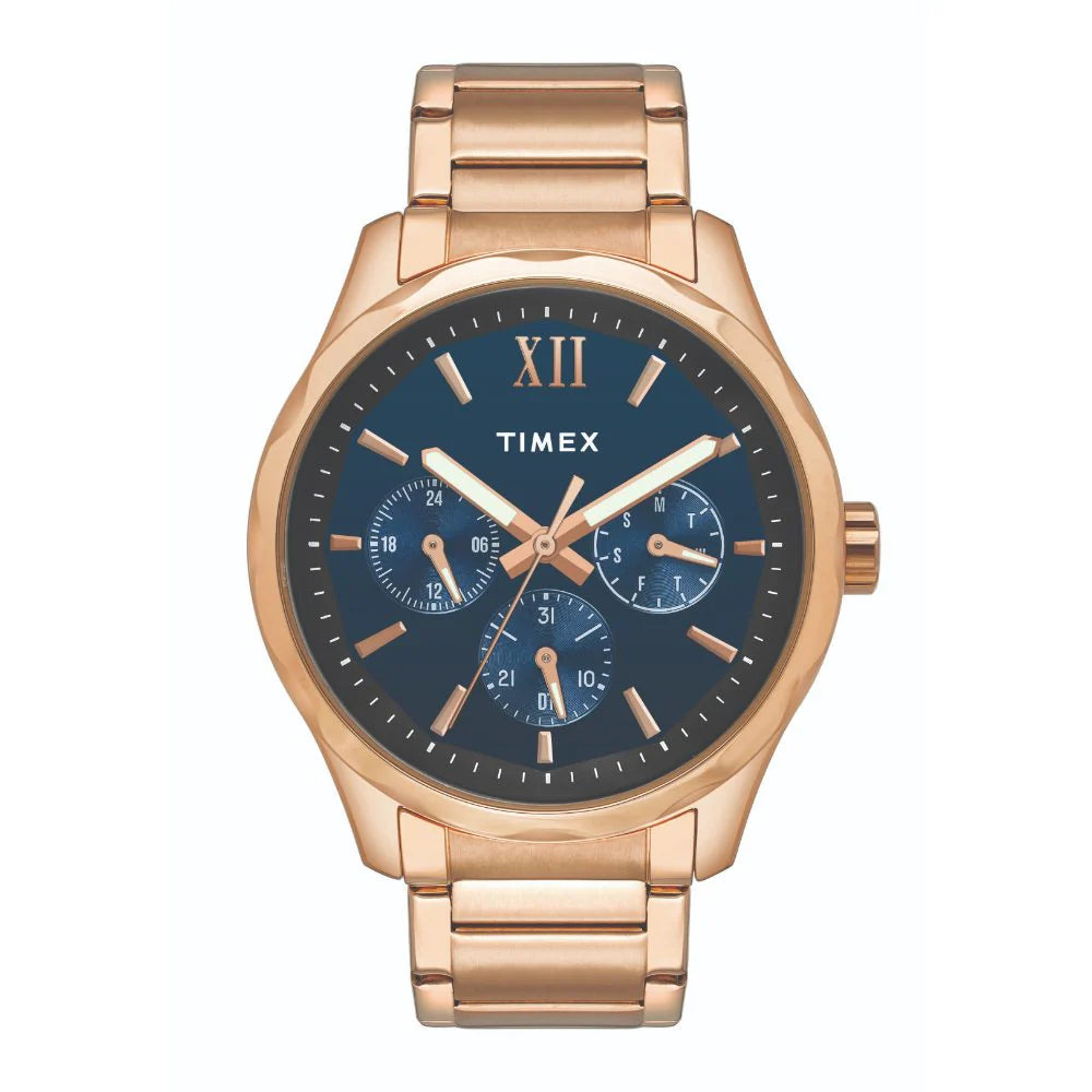 Timex Empera Men's Blue Dial Round Case Multifunction Function Watch -TW0TG7606