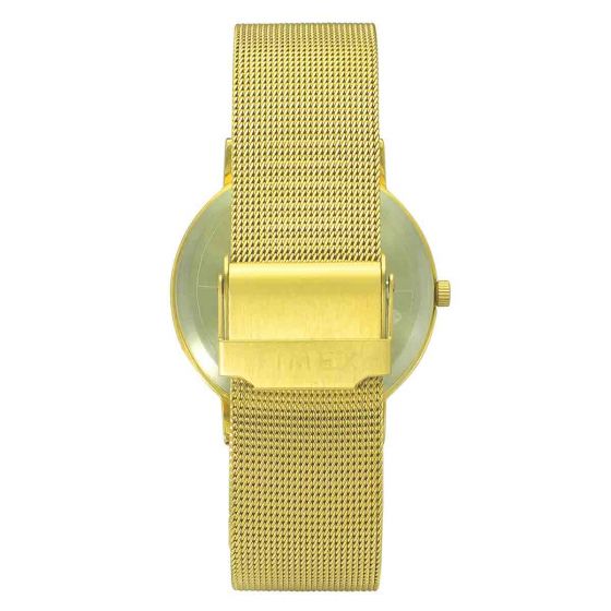 TIMEX Analog Watch for Man with Silver Round Dial & Gold Stainless Steel TW0TG8010