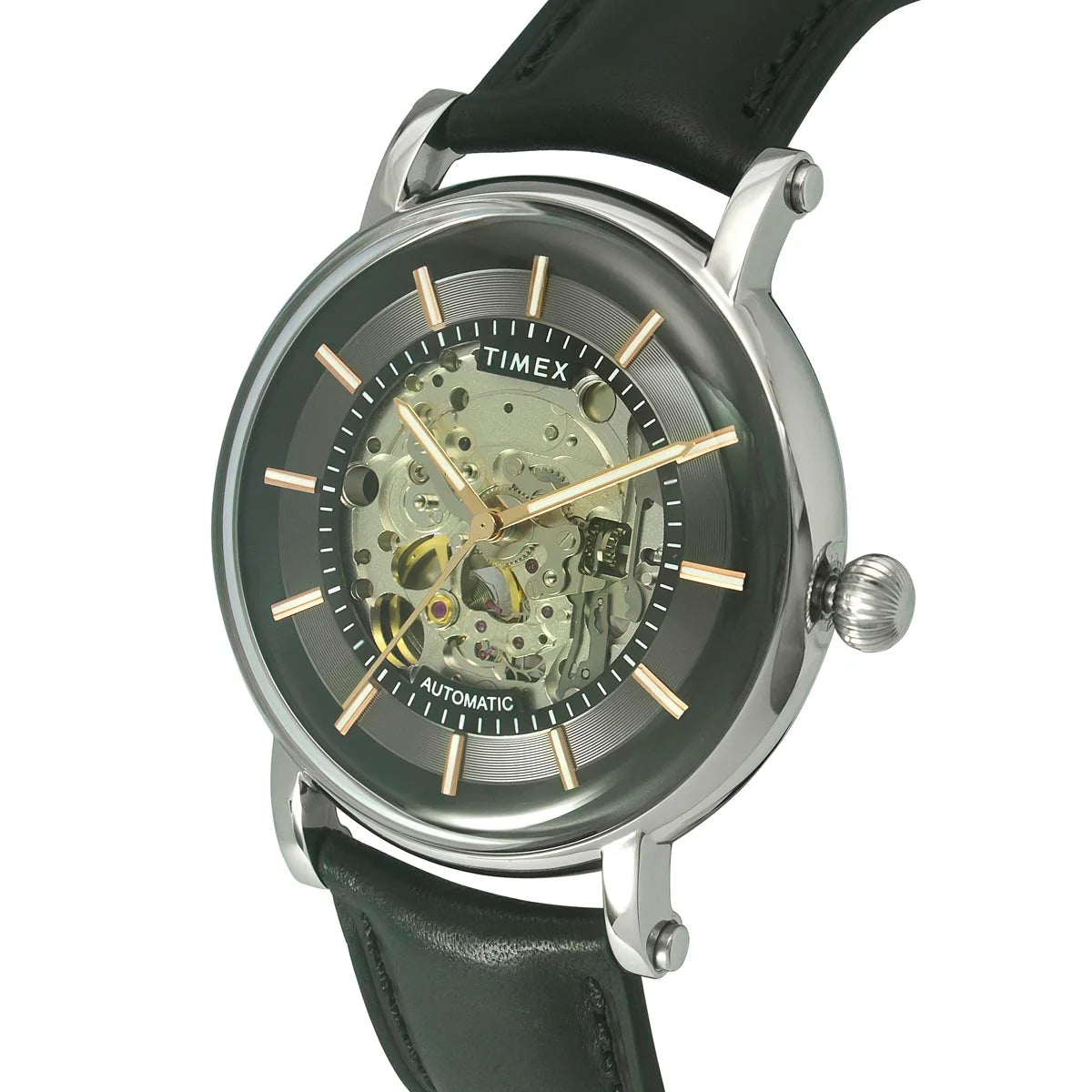 Timex E Class Men's Black Dial Round Case Automatic Function Watch -TWEG16716