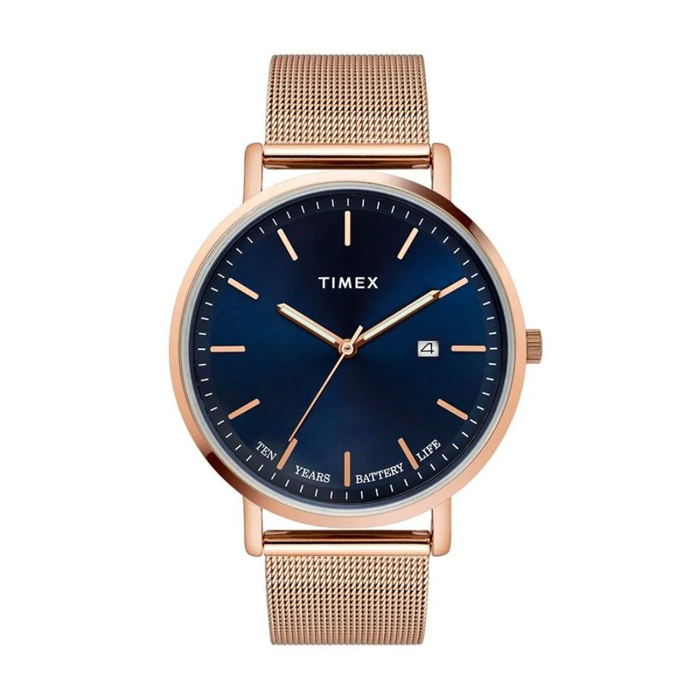 Timex Empera Men's Blue Dial Round Case 10 Year Battery Life Date Function Watch -TWEG17704