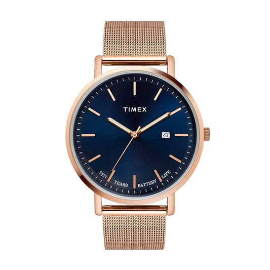 Timex Empera Men's Blue Dial Round Case 10 Year Battery Life Date Function Watch -TWEG17704