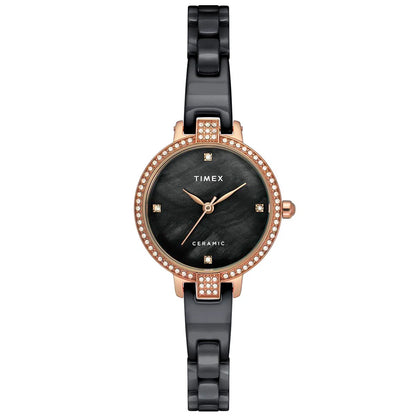 Timex Fashion Women's Mother of Pearl Dial Round Case 3 Hands Function Watch -TWEL15703