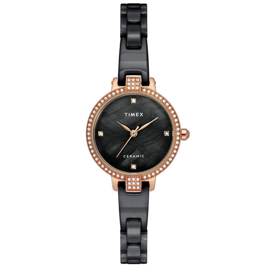 Timex Fashion Women's Mother of Pearl Dial Round Case 3 Hands Function Watch -TWEL15703