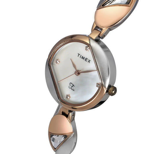 Timex Fria Women Off White Round Analog Watch - TWEL16301